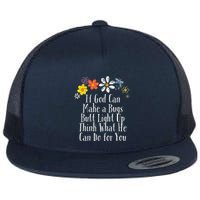 Funny If God Can Make A Bugs Butt Light Up Think What He Can Flat Bill Trucker Hat