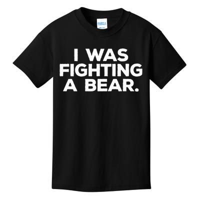 Funny Injury Get Well Gift I Was Fighting A Bear Kids T-Shirt