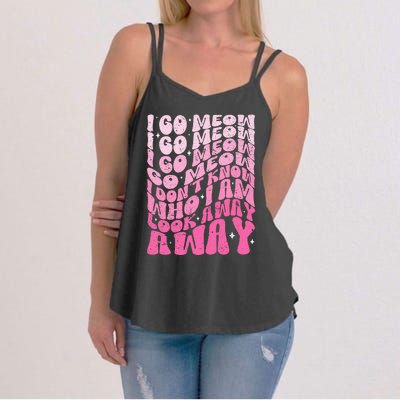 Funny I Go Meow Singing Cat Meme Cats Lovers Women's Strappy Tank