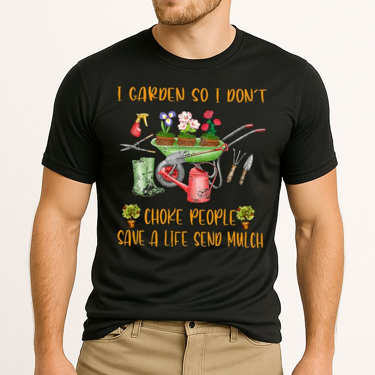 Funny I Garden So I Dont Choke People Gardening Cooling Performance Crew T-Shirt