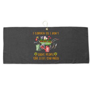 Funny I Garden So I Dont Choke People Gardening Large Microfiber Waffle Golf Towel