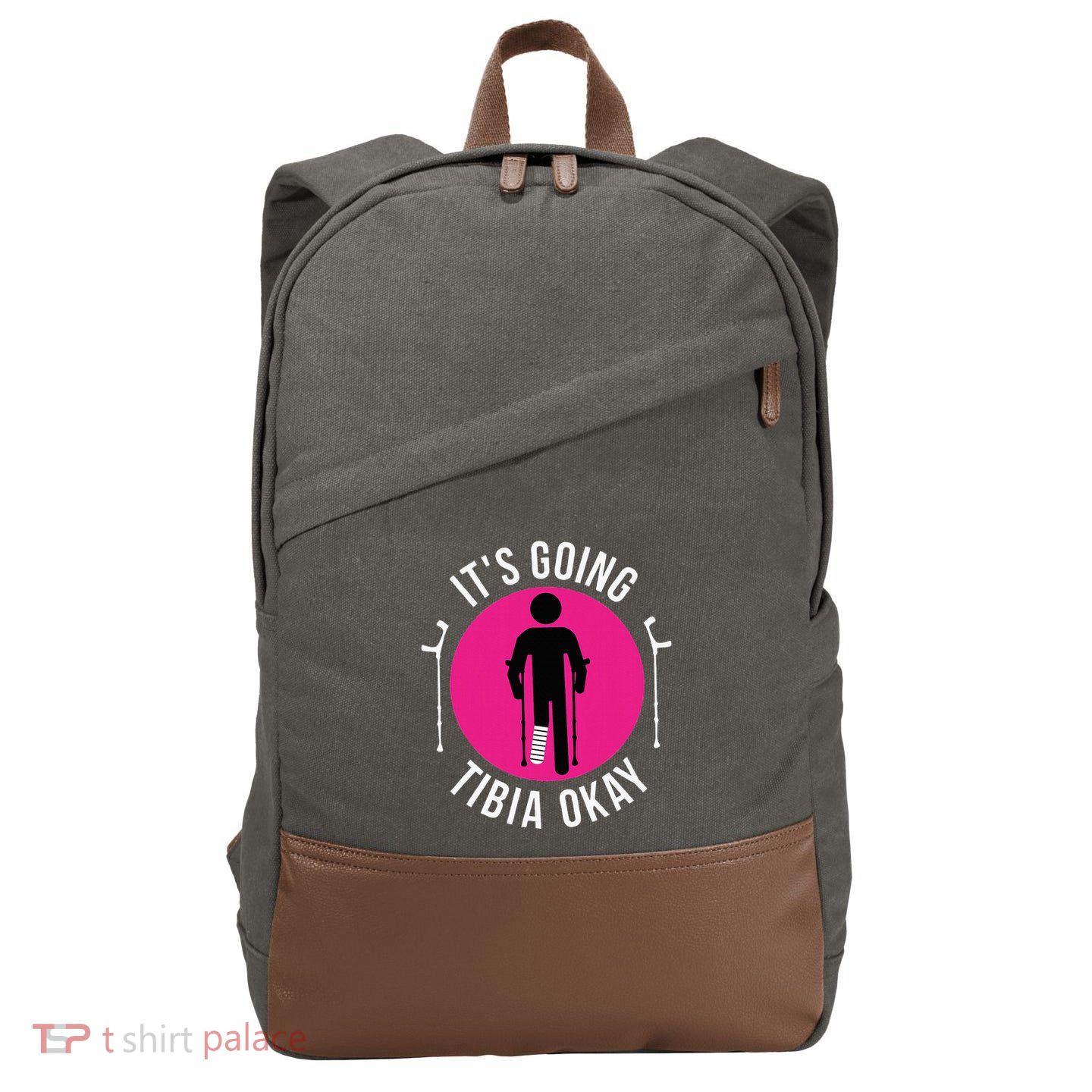 Funny ItS Going Tibia Okay Cotton Canvas Backpack
