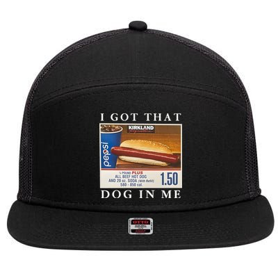Funny I Got That Hot Dog In Me 7 Panel Mesh Trucker Snapback Hat