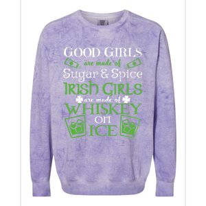 Funny Irish Girls Are Whiskey On Ice St. Patrick's Day Gift Colorblast Crewneck Sweatshirt