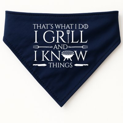 Fun I Grill And Know Things Meat Lover Barbecue USA-Made Doggie Bandana