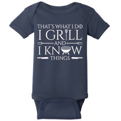 Fun I Grill And Know Things Meat Lover Barbecue Baby Bodysuit
