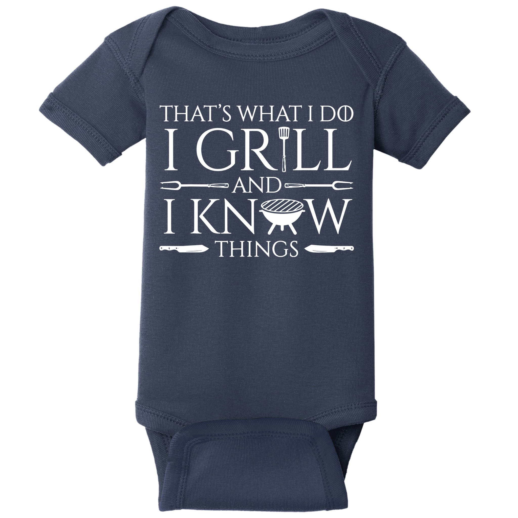 Fun I Grill And Know Things Meat Lover Barbecue Baby Bodysuit