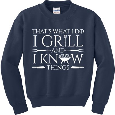 Fun I Grill And Know Things Meat Lover Barbecue Kids Sweatshirt