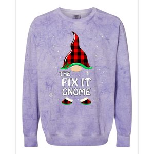 Fix It Gnome Buffalo Plaid Matching Family Christmas Colorblast Crewneck Sweatshirt