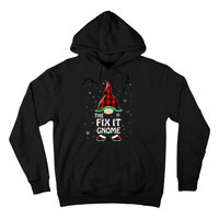 Fix It Gnome Buffalo Plaid Matching Family Christmas Hoodie