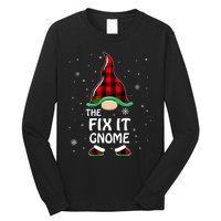 Fix It Gnome Buffalo Plaid Matching Family Christmas Long Sleeve Shirt