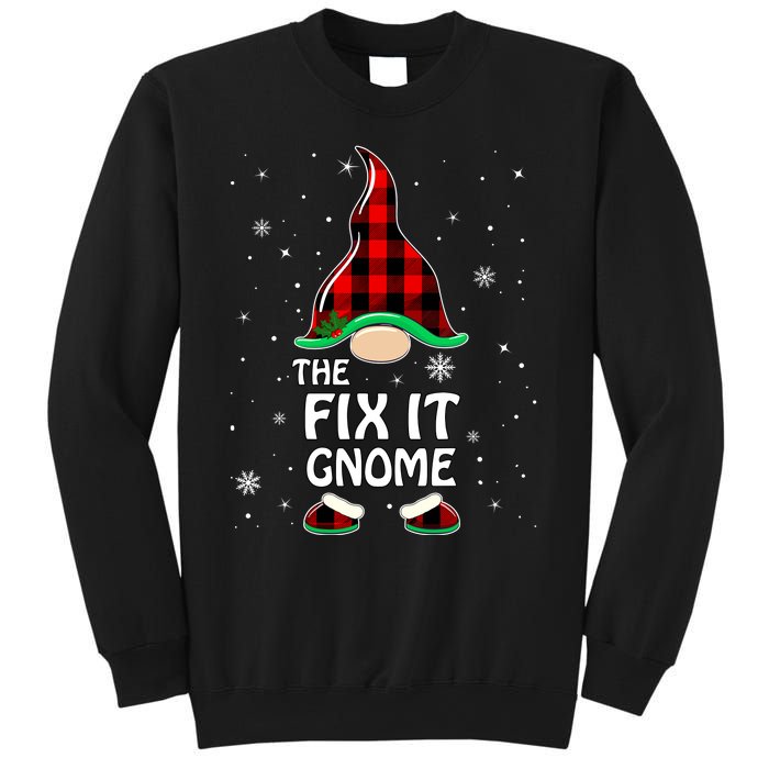 Fix It Gnome Buffalo Plaid Matching Family Christmas Sweatshirt