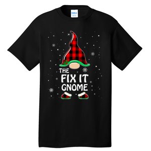 Fix It Gnome Buffalo Plaid Matching Family Christmas Tall T-Shirt