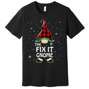 Fix It Gnome Buffalo Plaid Matching Family Christmas Premium T-Shirt