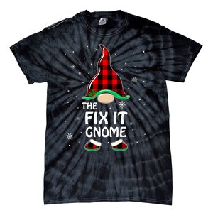 Fix It Gnome Buffalo Plaid Matching Family Christmas Tie-Dye T-Shirt