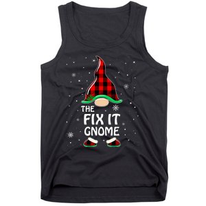 Fix It Gnome Buffalo Plaid Matching Family Christmas Tank Top