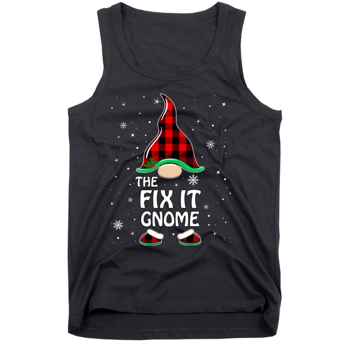 Fix It Gnome Buffalo Plaid Matching Family Christmas Tank Top