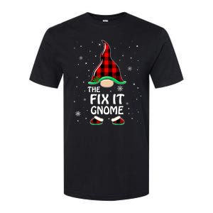 Fix It Gnome Buffalo Plaid Matching Family Christmas Softstyle CVC T-Shirt