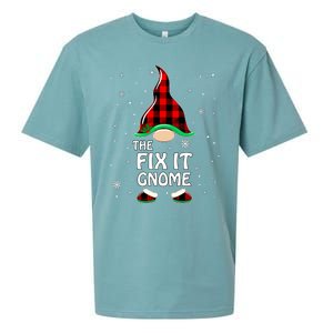 Fix It Gnome Buffalo Plaid Matching Family Christmas Sueded Cloud Jersey T-Shirt