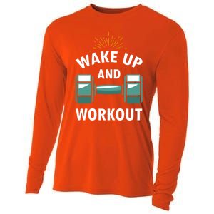 Fitness Inspiration Gift Motivational Wake Up And Workout Great Gift Cooling Performance Long Sleeve Crew