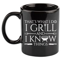 Fun I Grill And Know Things Meat Lover Barbecue Dad Gift 11oz C Handle Ceramic Mug