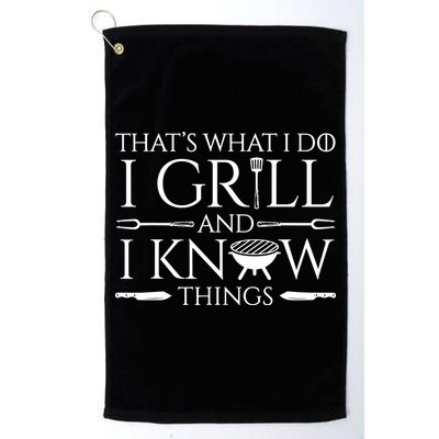 Fun I Grill And Know Things Meat Lover Barbecue Dad Gift Golf Towel