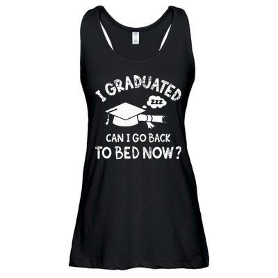 Funny I Graduated Can I Go Back To Bed Now For Graduation Ladies Essential Flowy Tank