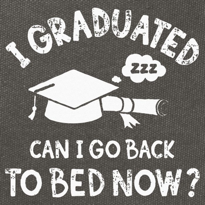 Funny I Graduated Can I Go Back To Bed Now For Graduation Cotton Canvas Backpack