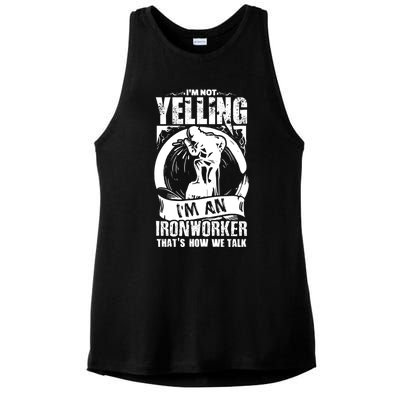 Funny Ironworker Gift For A Yelling Ironworker Gift Ladies PosiCharge Tri-Blend Wicking Tank