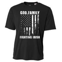 Fighting Irish God. Family. Vintage Usa Flag Cooling Performance Crew T-Shirt