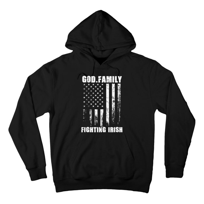 Fighting Irish God. Family. Vintage Usa Flag Hoodie