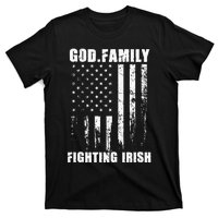 Fighting Irish God. Family. Vintage Usa Flag T-Shirt