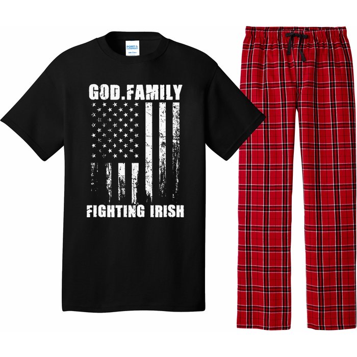 Fighting Irish God. Family. Vintage Usa Flag Pajama Set