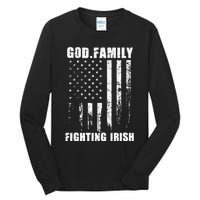 Fighting Irish God. Family. Vintage Usa Flag Tall Long Sleeve T-Shirt