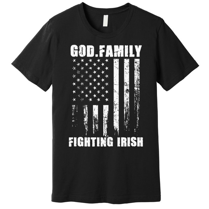 Fighting Irish God. Family. Vintage Usa Flag Premium T-Shirt