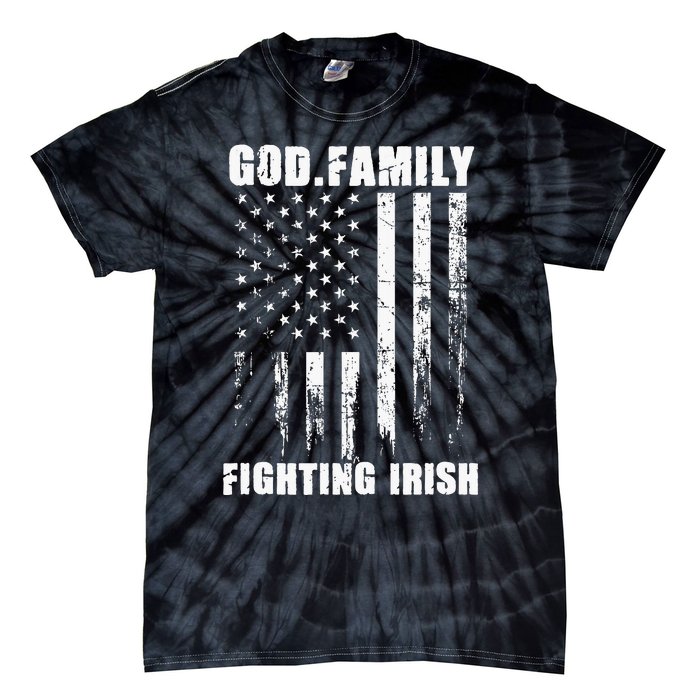 Fighting Irish God. Family. Vintage Usa Flag Tie-Dye T-Shirt