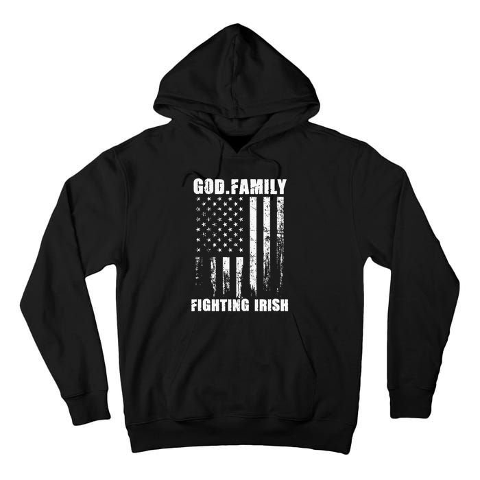 Fighting Irish God. Family. Vintage Usa Flag Tall Hoodie