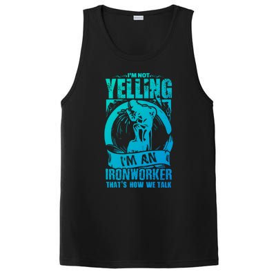 Funny Ironworker Gift For A Yelling Ironworker Gift PosiCharge Competitor Tank