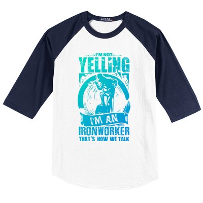 Funny Ironworker Gift For A Yelling Ironworker Gift Baseball Sleeve Shirt