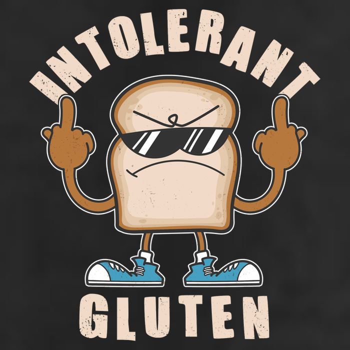 Funny Intolerant Gluten  7 Panel Mesh Trucker Snapback Hat