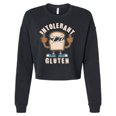 Funny Intolerant Gluten  Cropped Pullover Crew