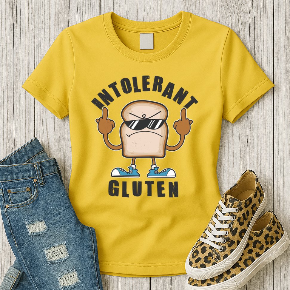 Funny Intolerant Gluten  Womens T-Shirt