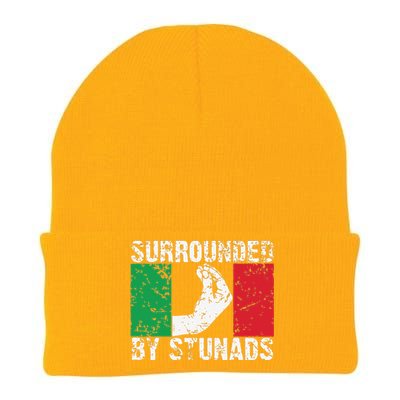 Funny Italian Gift Cool Surrounded By Stunads Gift Knit Cap Winter Beanie