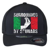 Funny Italian Gift Cool Surrounded By Stunads Gift Flexfit Unipanel Trucker Cap