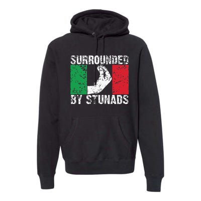 Funny Italian Gift Cool Surrounded By Stunads Gift Premium Hoodie