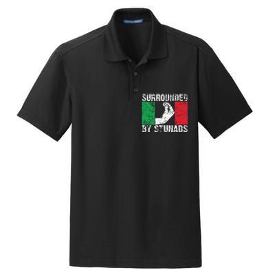 Funny Italian Gift Cool Surrounded By Stunads Gift Dry Zone Grid Polo