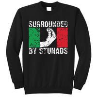 Funny Italian Gift Cool Surrounded By Stunads Gift Tall Sweatshirt