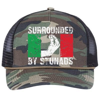 Funny Italian Gift Cool Surrounded By Stunads Gift Retro Rope Trucker Hat Cap