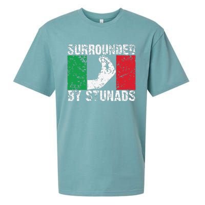 Funny Italian Gift Cool Surrounded By Stunads Gift Sueded Cloud Jersey T-Shirt