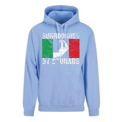 Funny Italian Gift Cool Surrounded By Stunads Gift Unisex Surf Hoodie